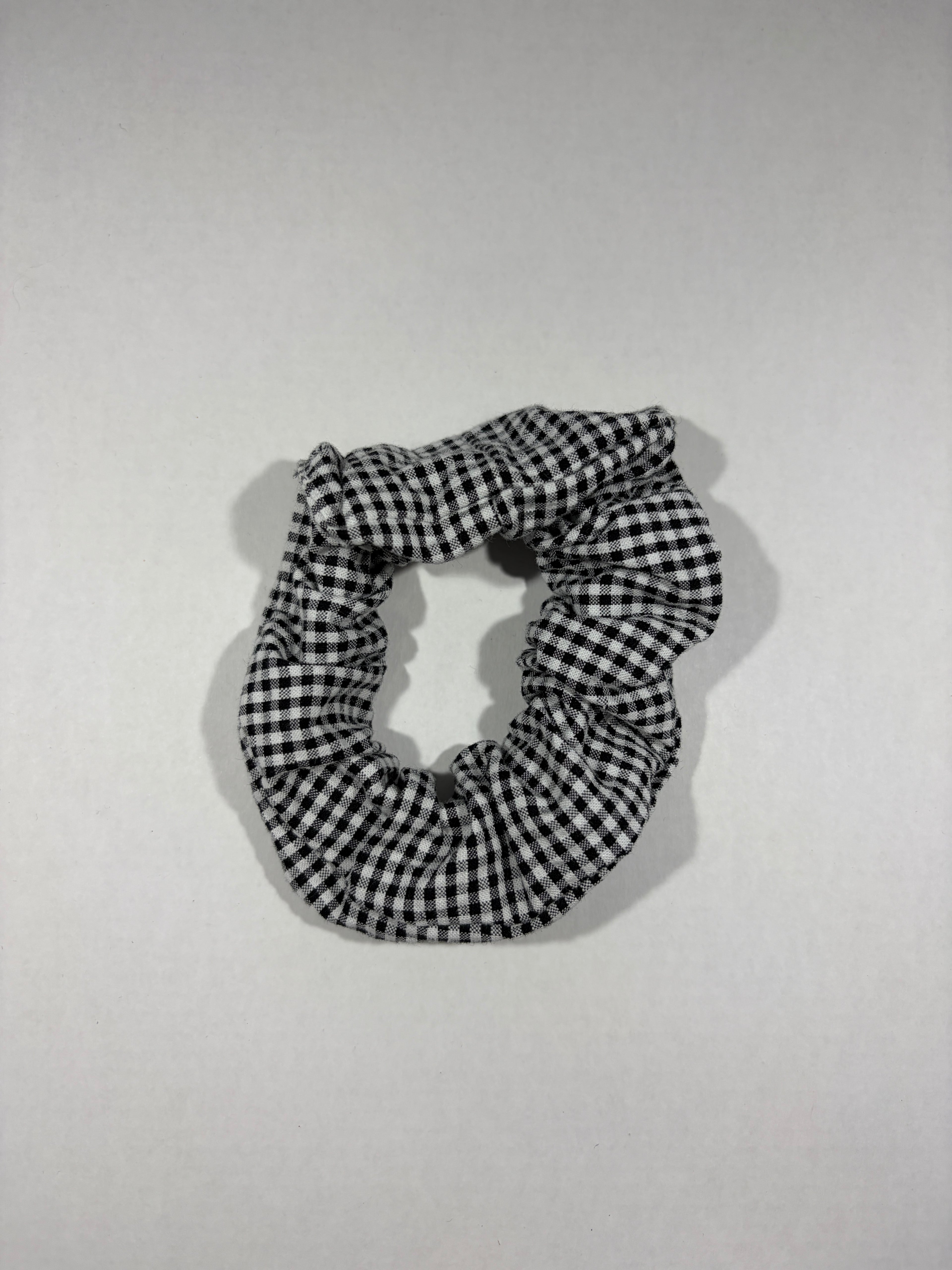 Black Gingham Scrunchie