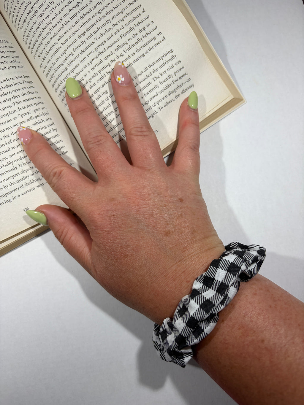 Black Gingham Scrunchie