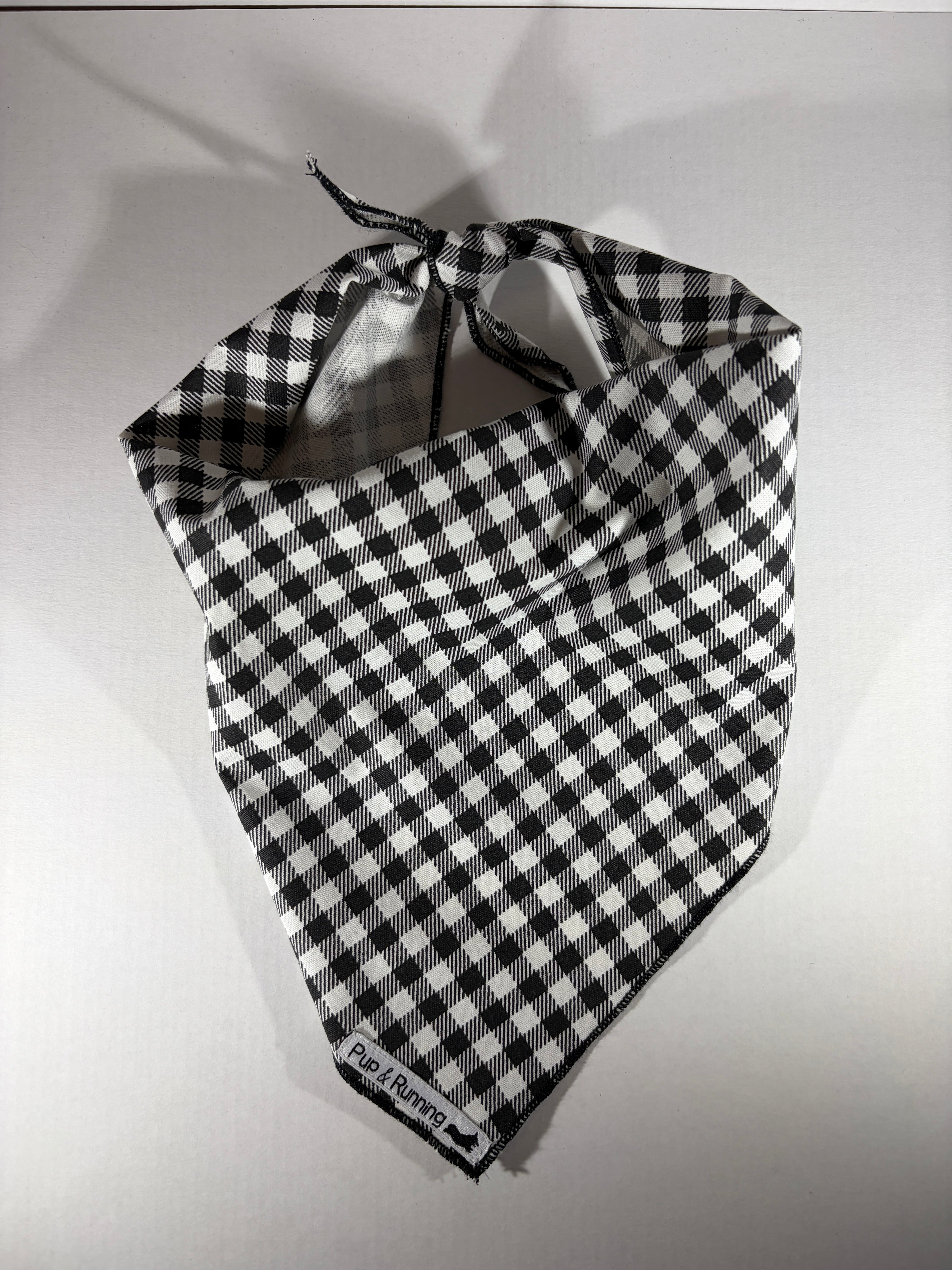 Black and White Gingham bandana