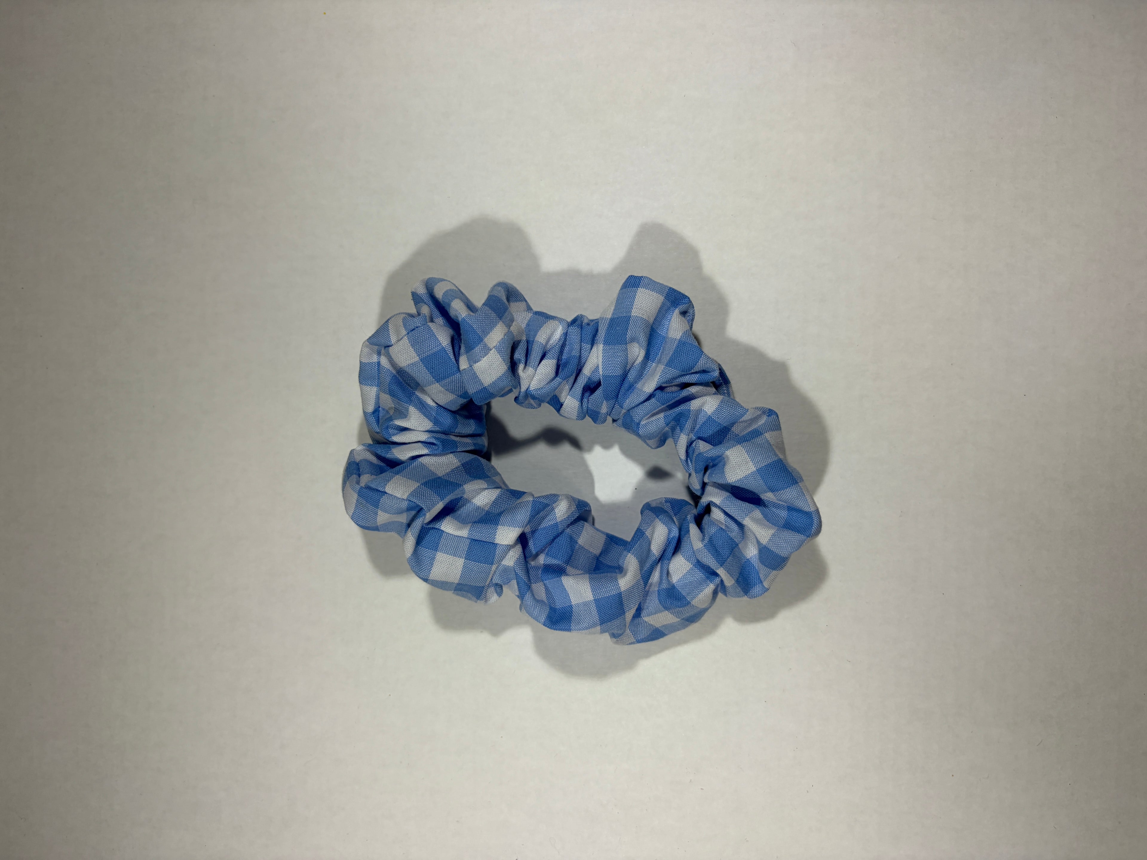 Blue Gingham Scrunchie
