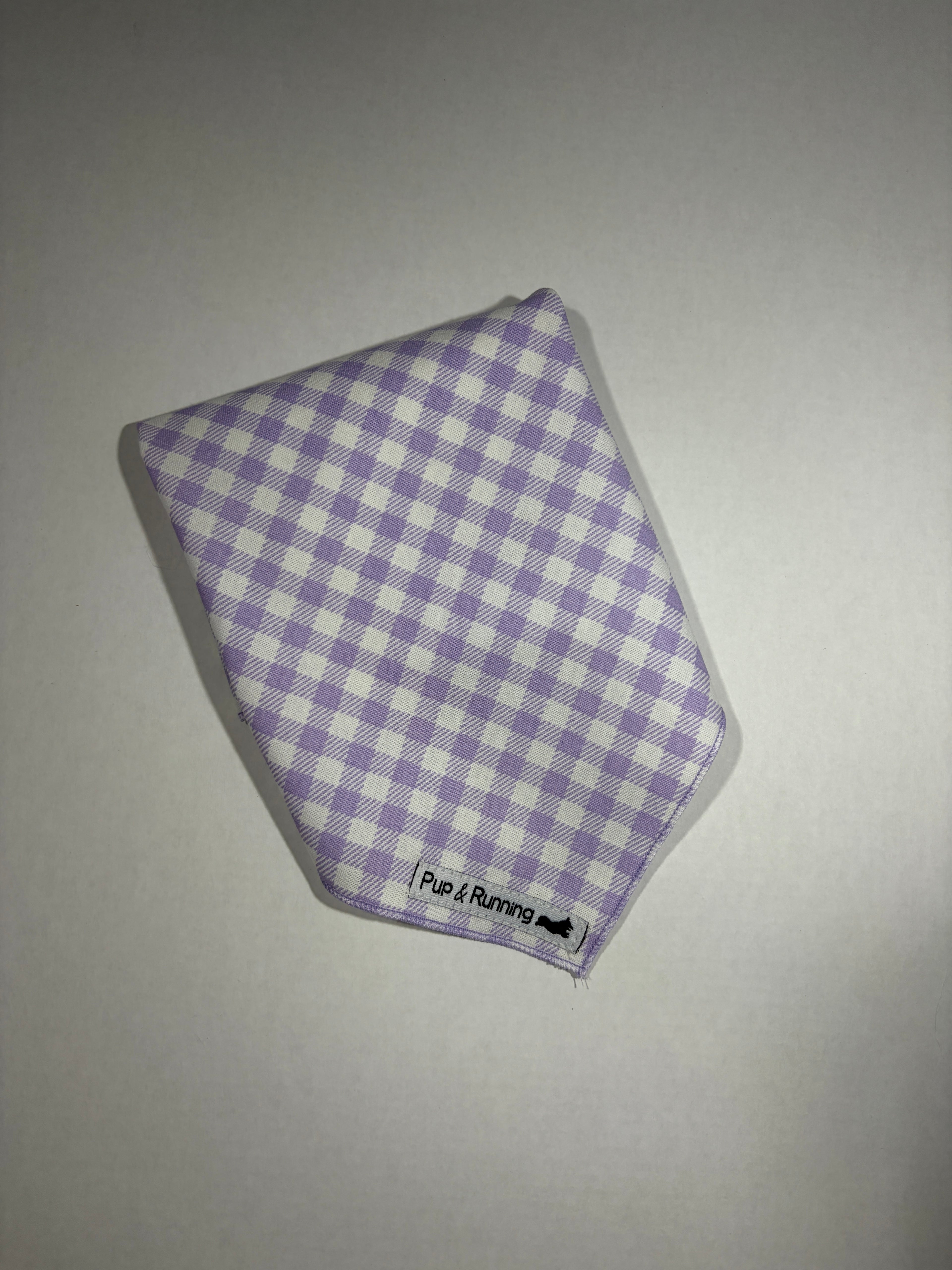 Purple Gingham Dog Bandana