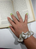 Beige Gingham Scrunchie