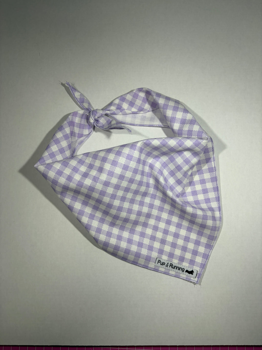 Purple Gingham Dog Bandana