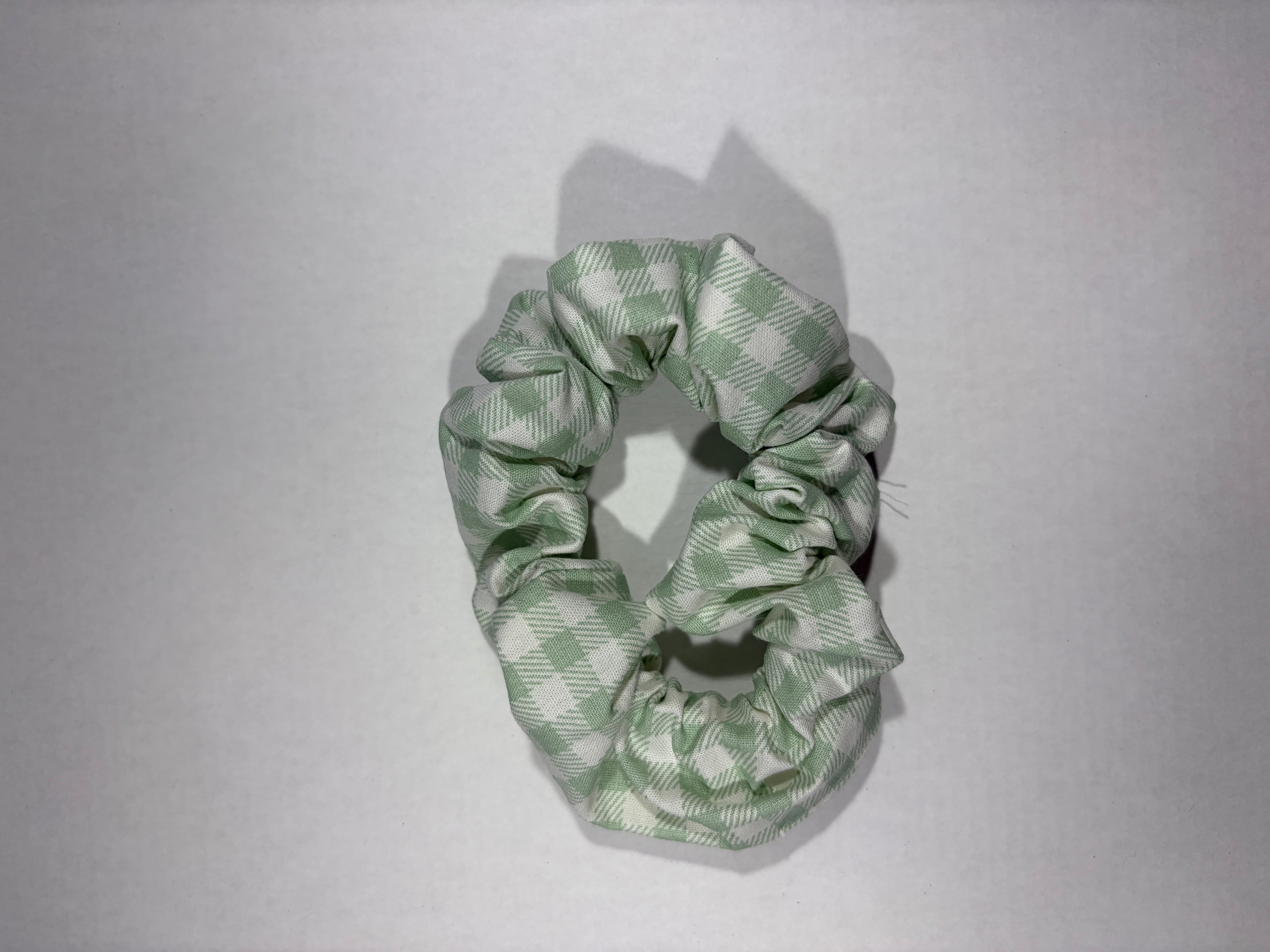 Matcha Gingham Scrunchie