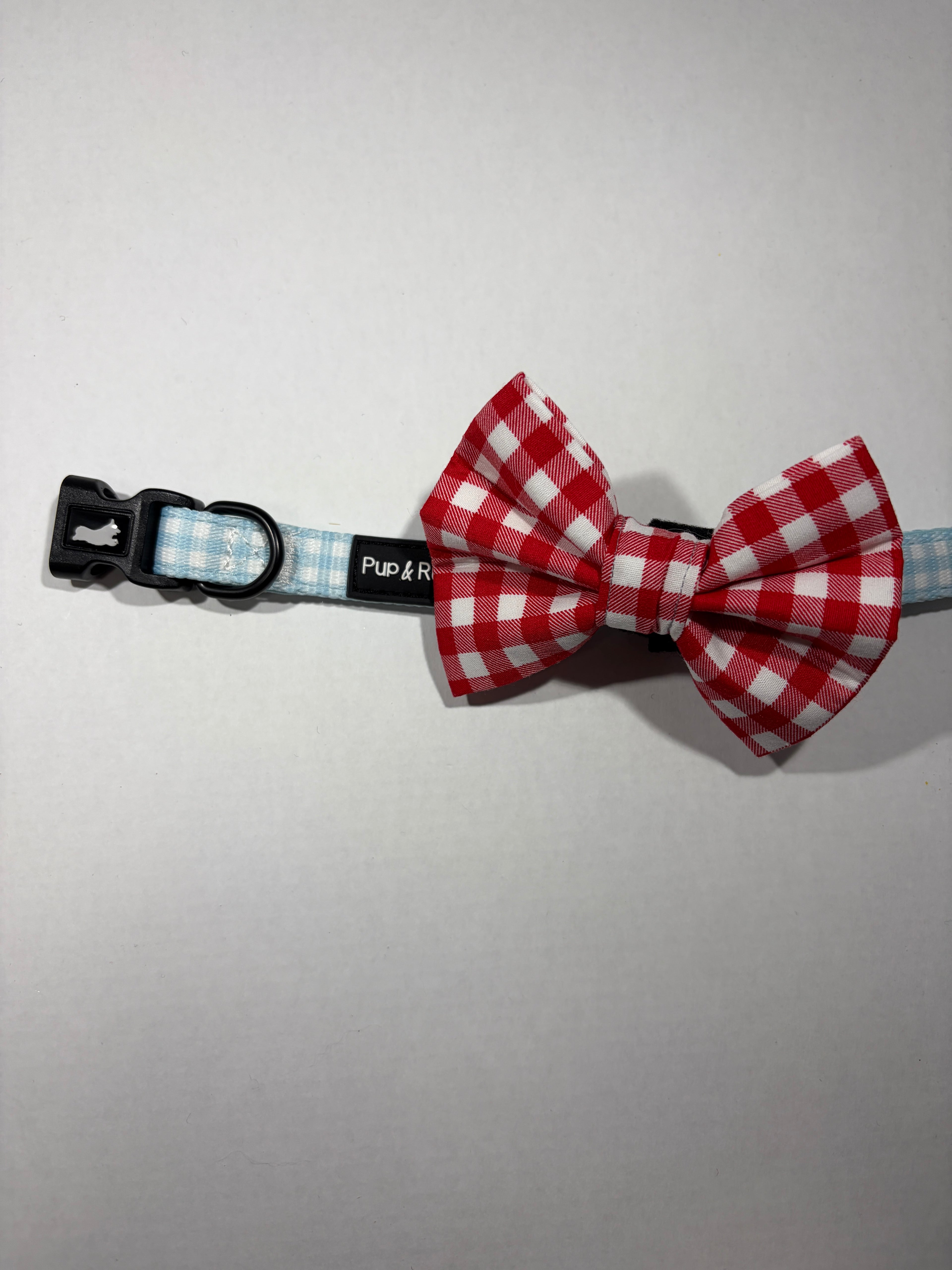Red Gingham Dog Bow