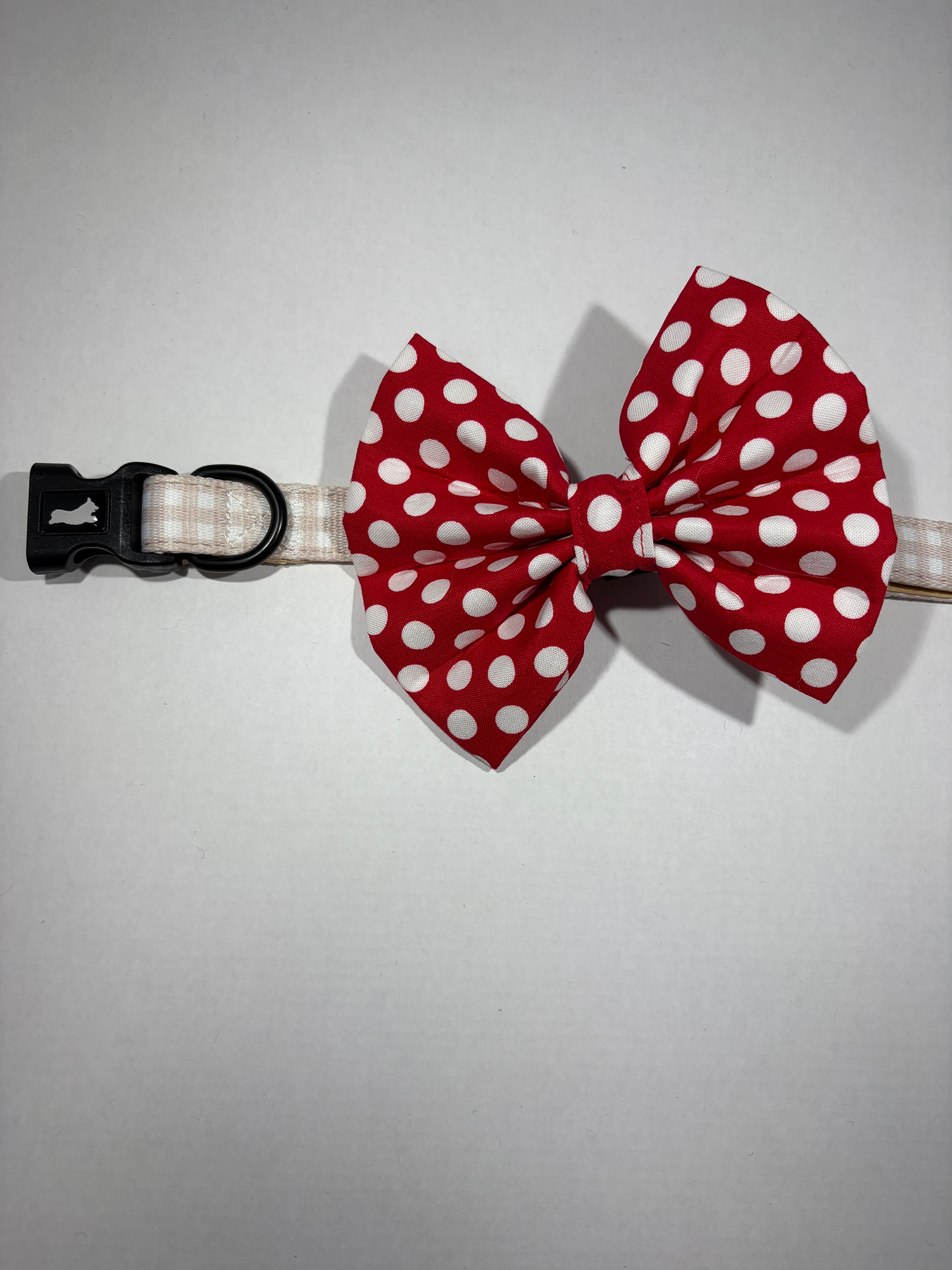 Red Polka Dots Dog Bow