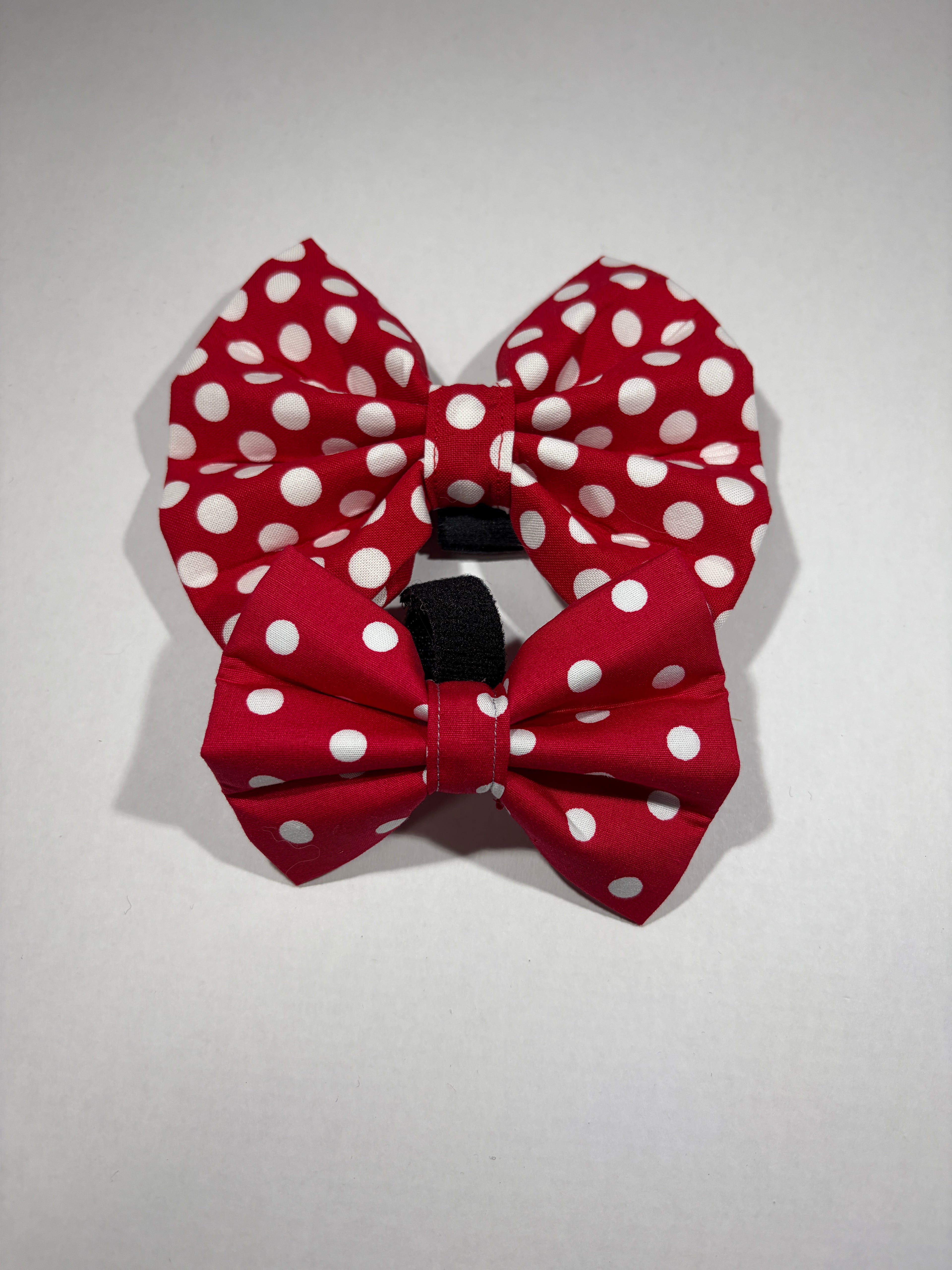 Red Polka Dots Dog Bow