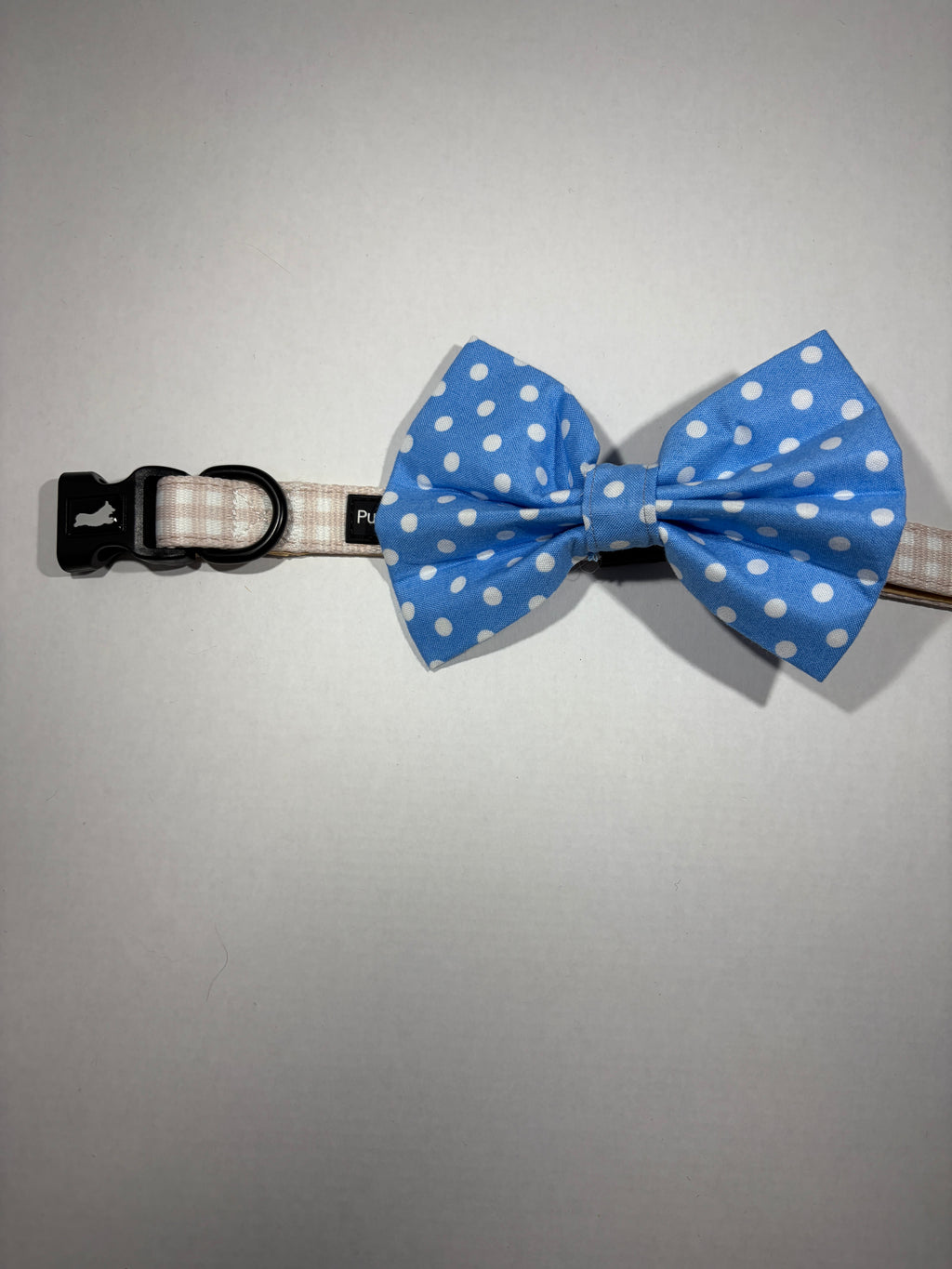Blue Polka Dots Dog Bow