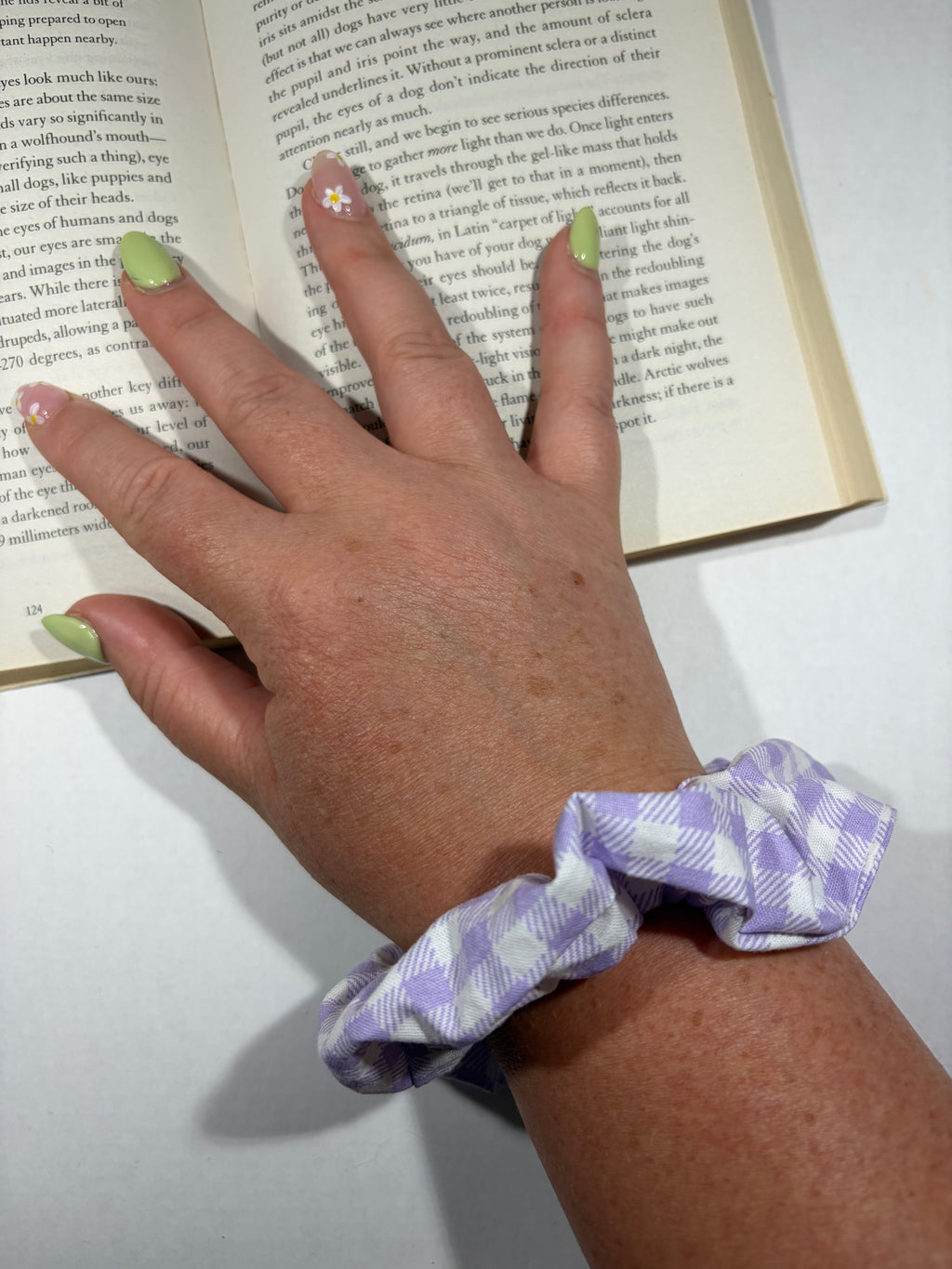 Purple Gingham Scrunchie