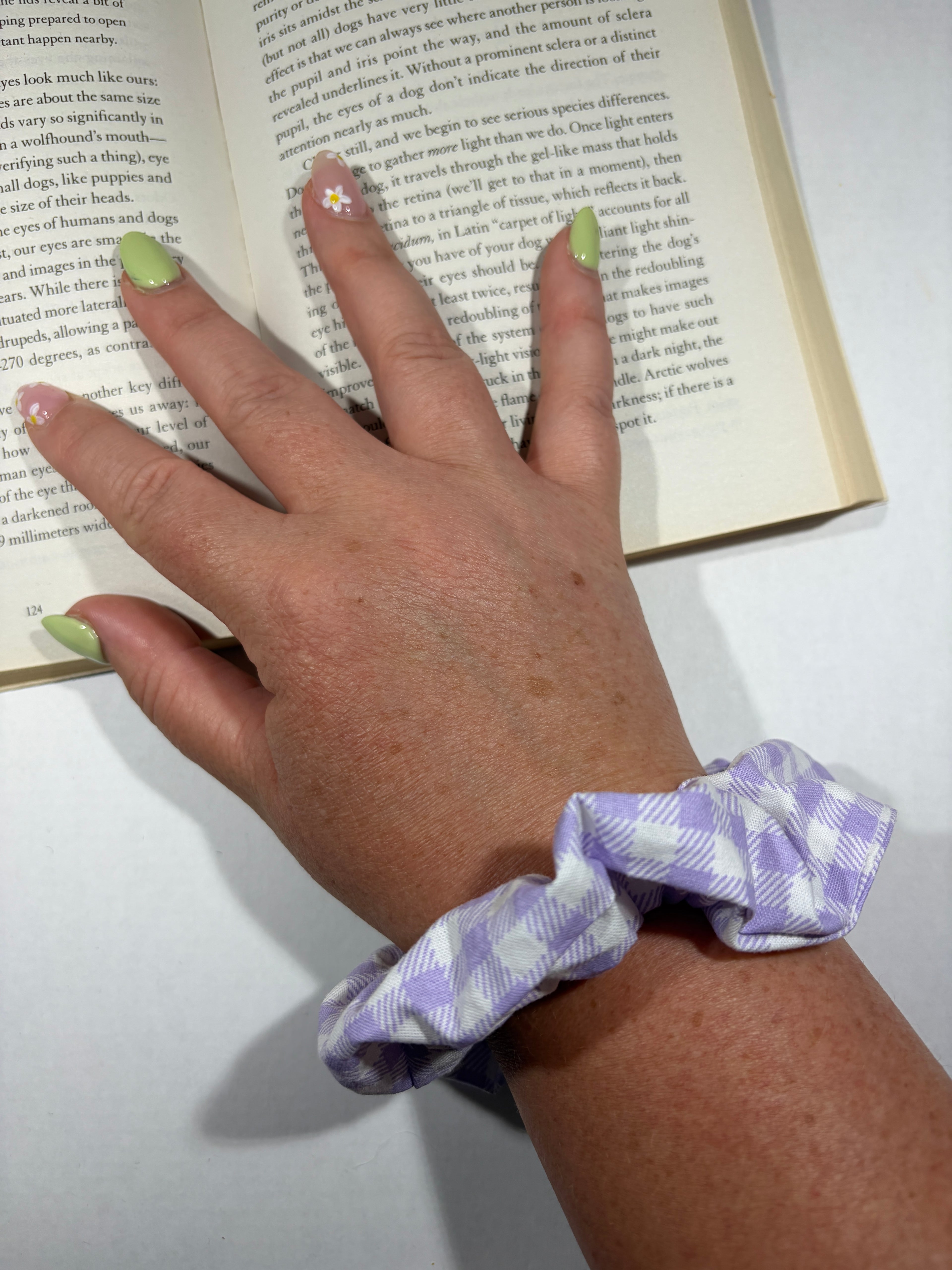 Purple Gingham Scrunchie
