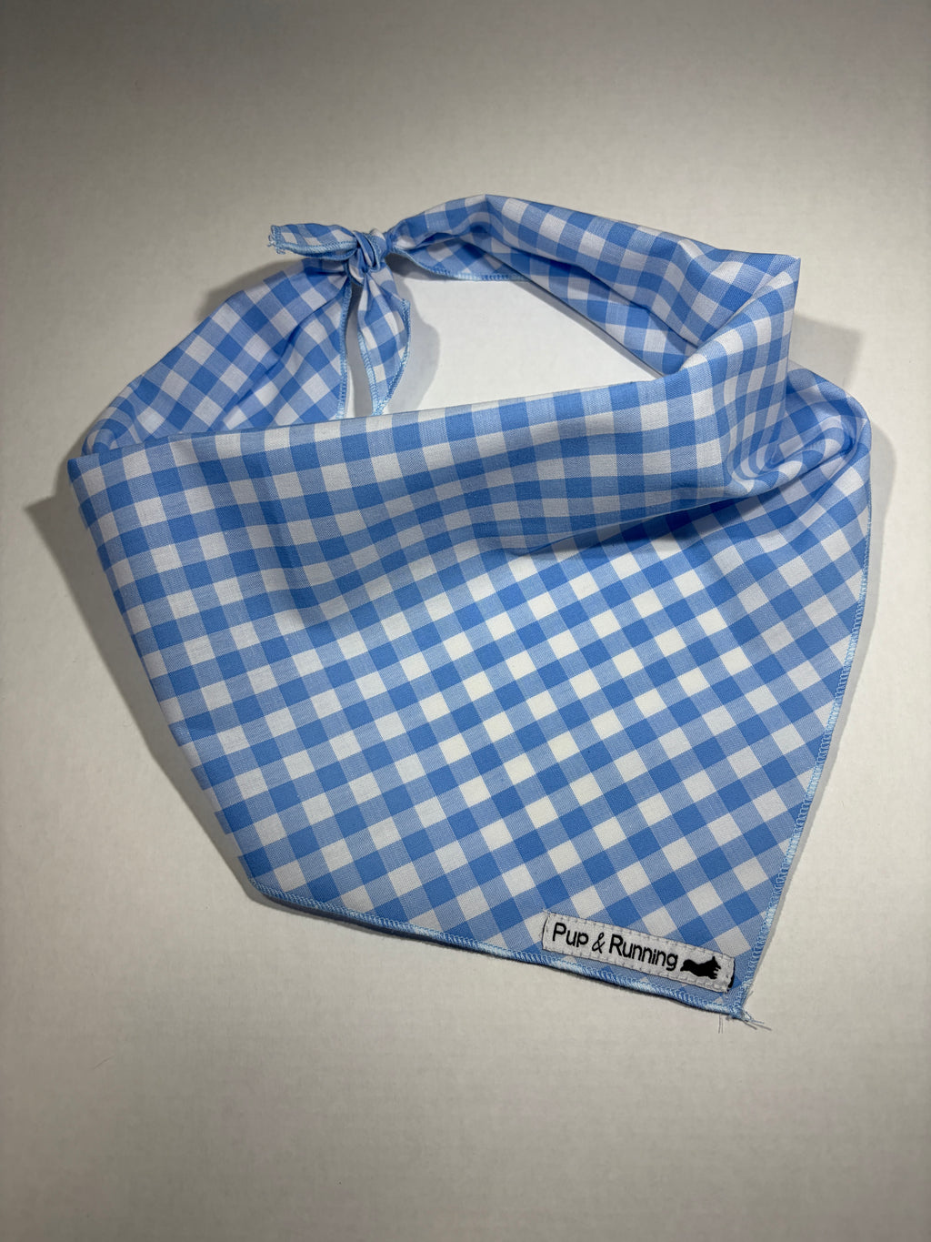 Blue Gingham Dog Bandana