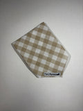 Beige Gingham Dog Bandana