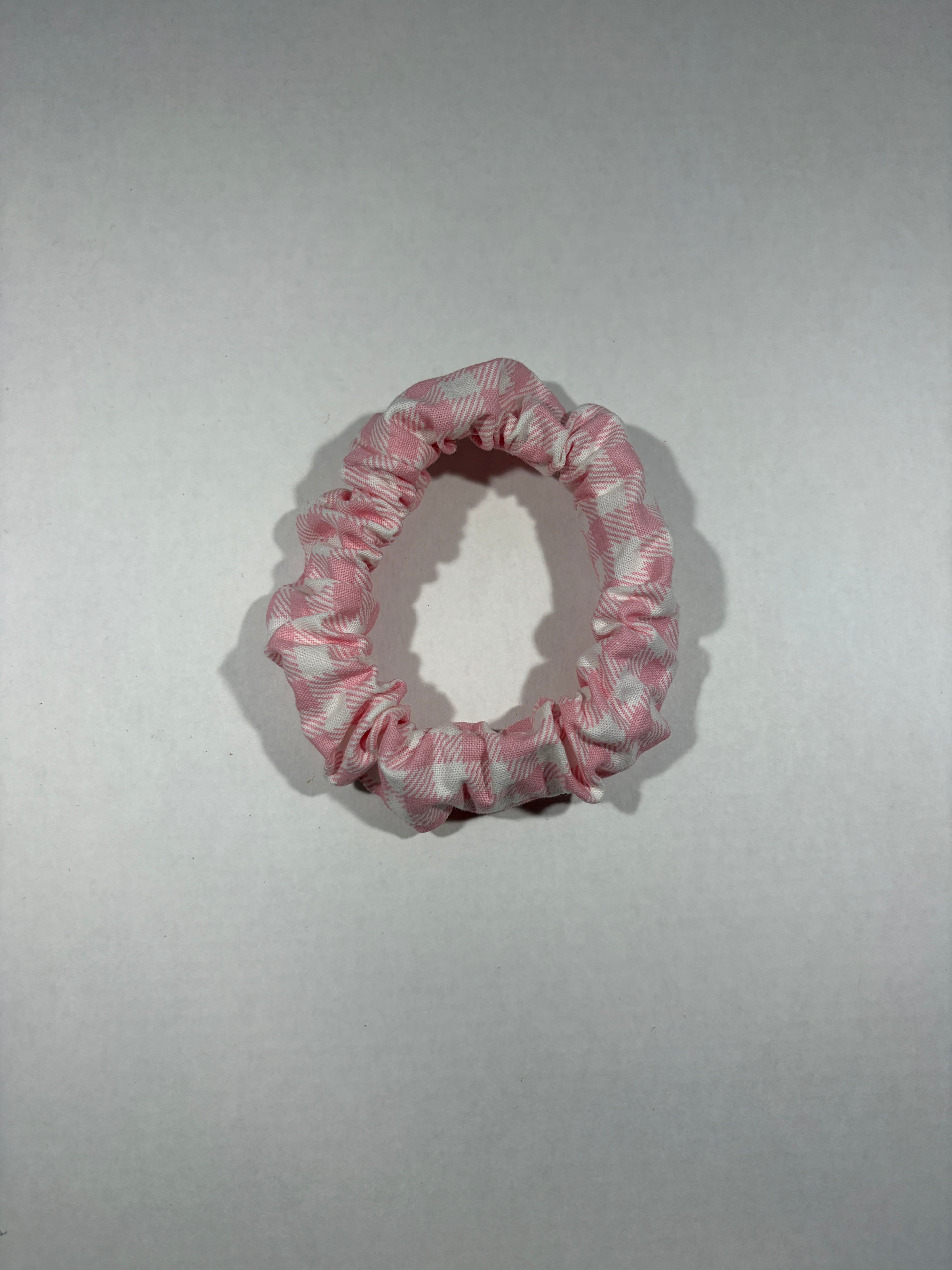 Pink Gingham Scrunchie
