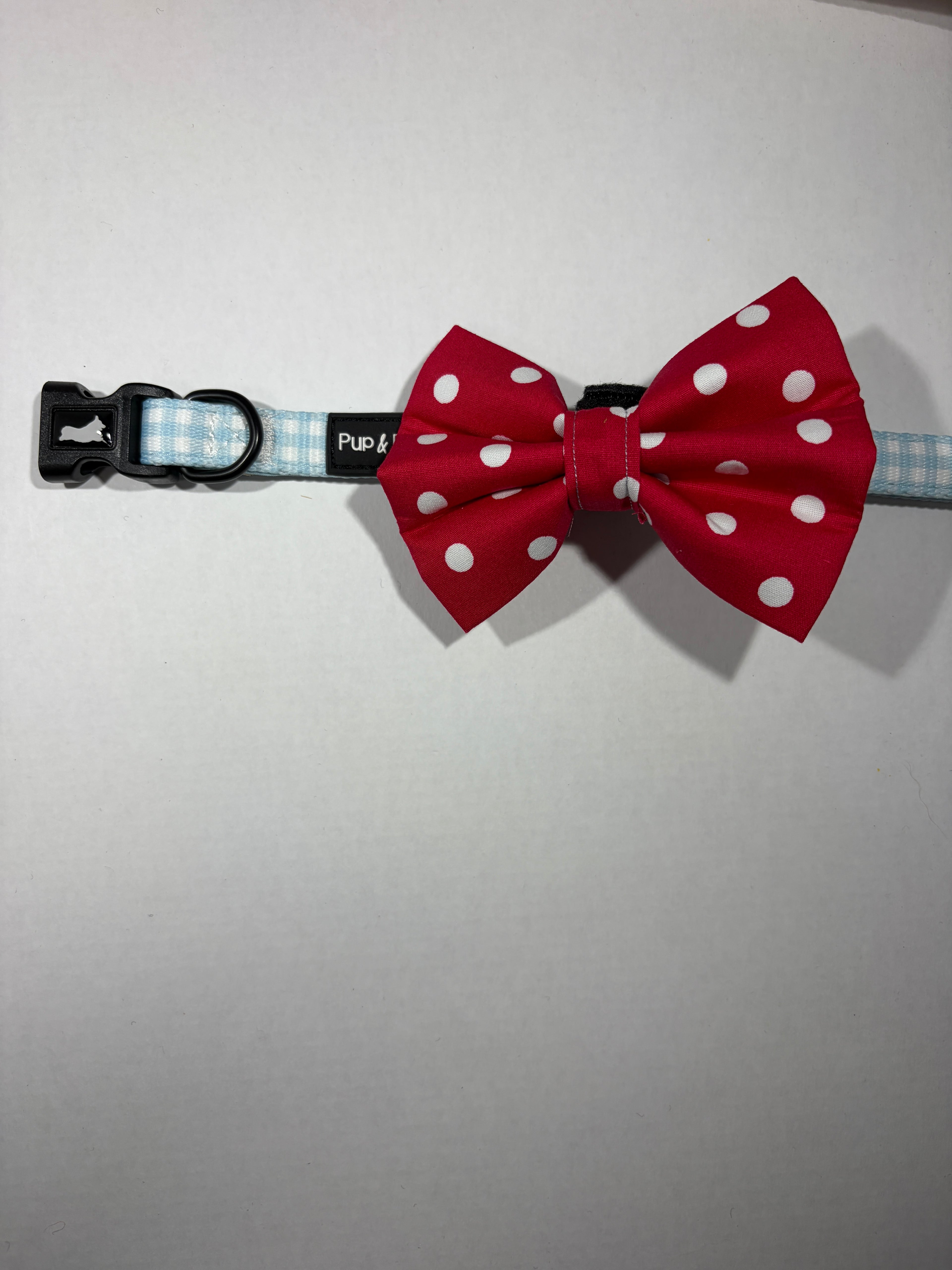 Red Polka Dots Dog Bow