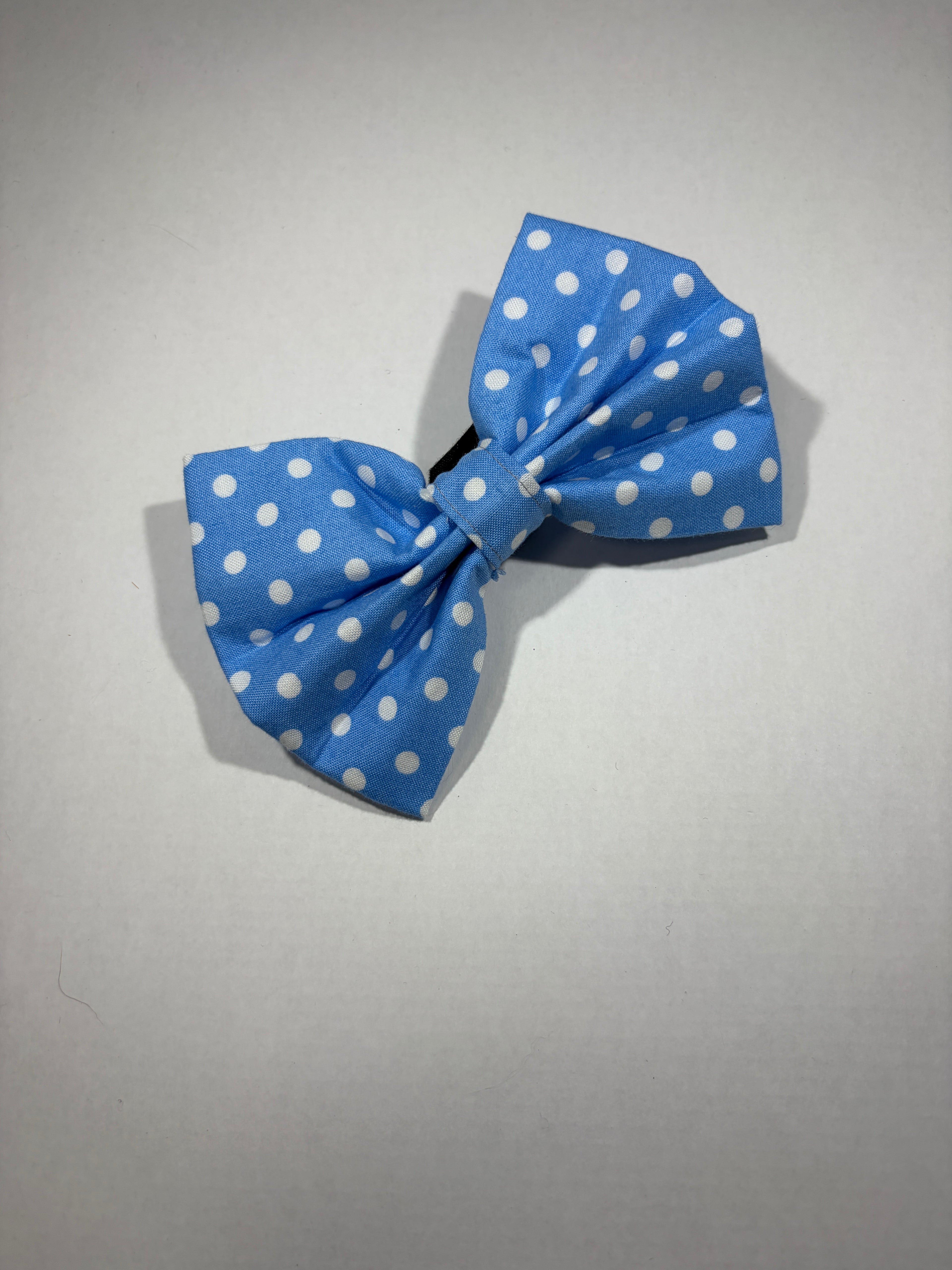 Blue Polka Dots Dog Bow