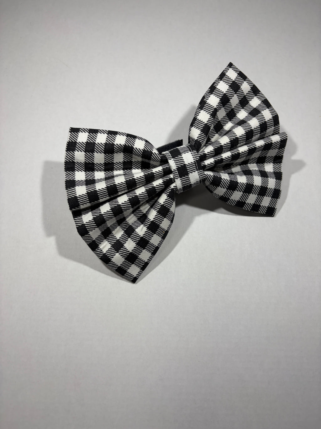 Black & White Gingham Dog Bow