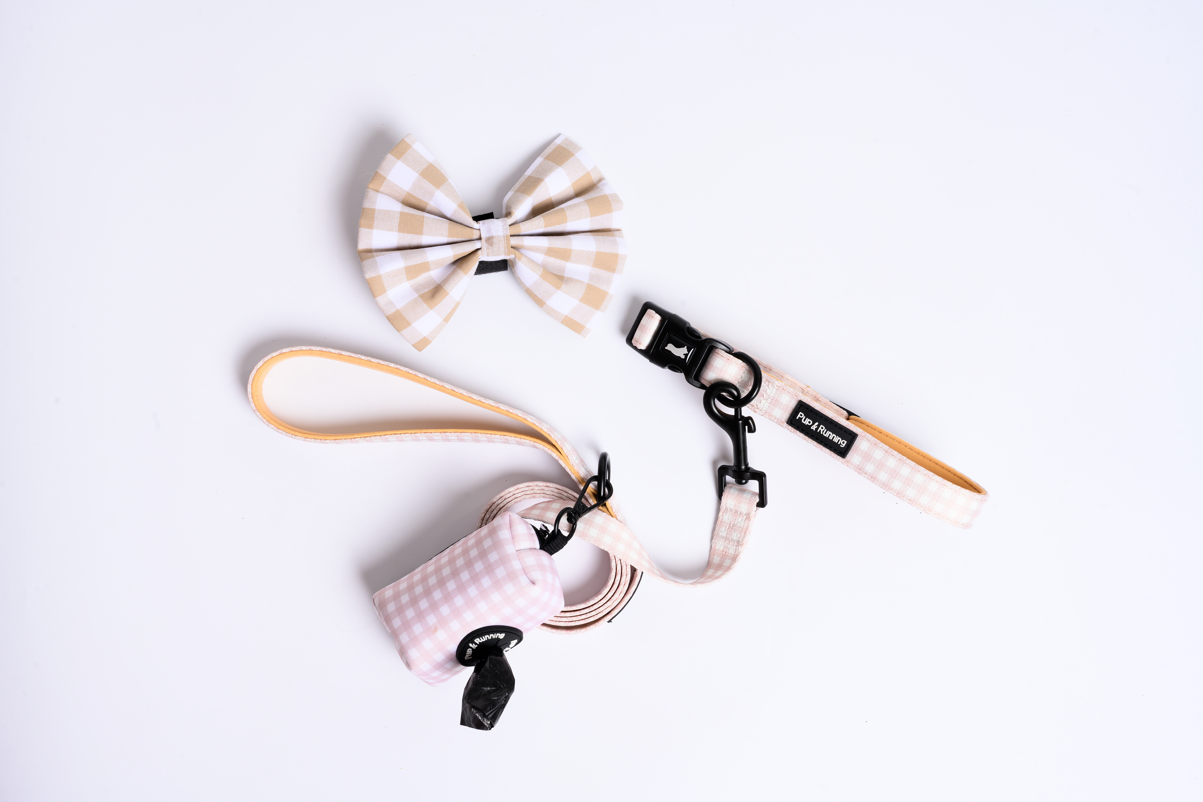 Beige Gingham Leash