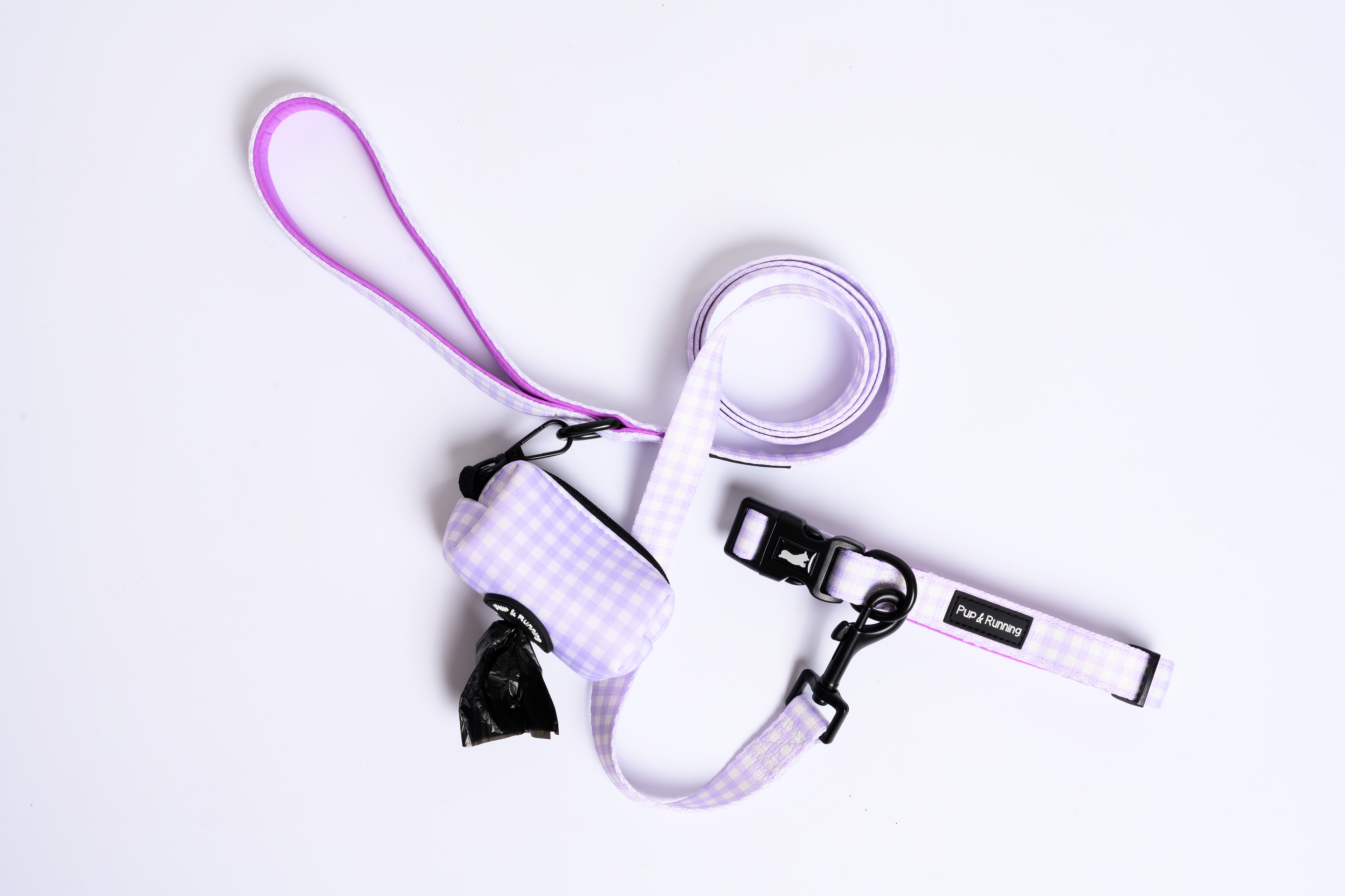 Purple Gingham Leash
