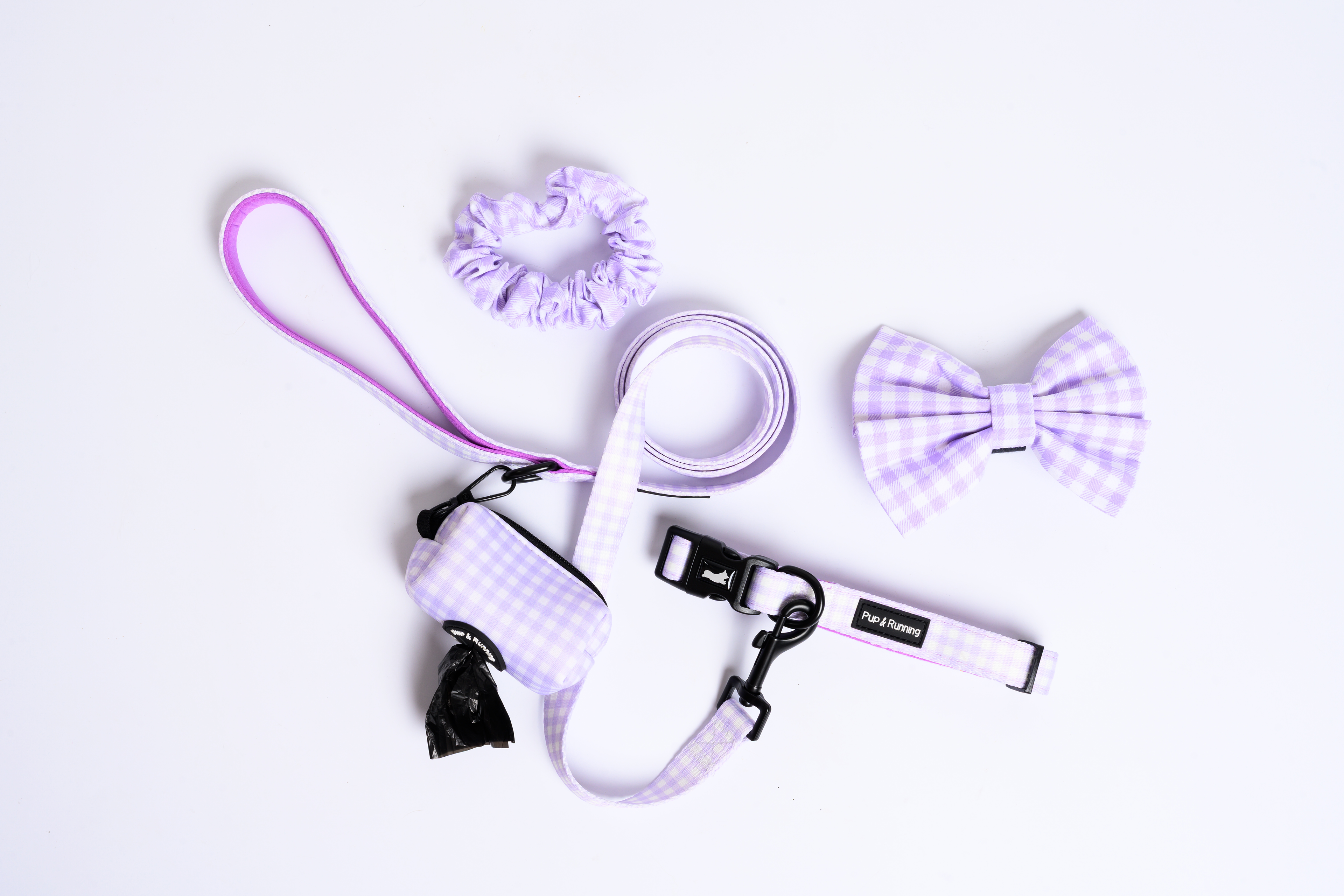 Match My Dog Set in Purple Gingham