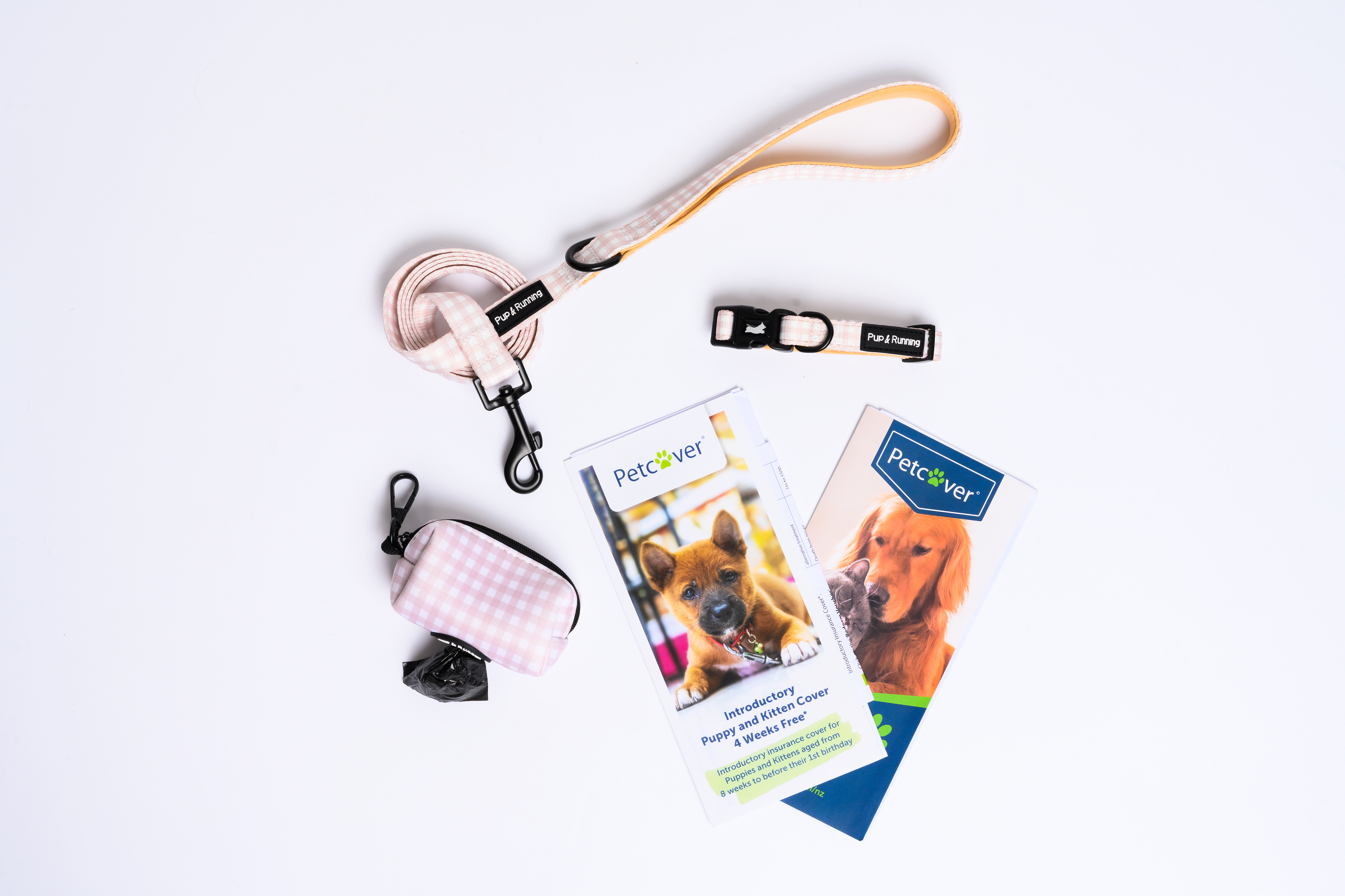 My New Puppy Set - Beige Gingham + 4 weeks free Pet Insurance with PetCover