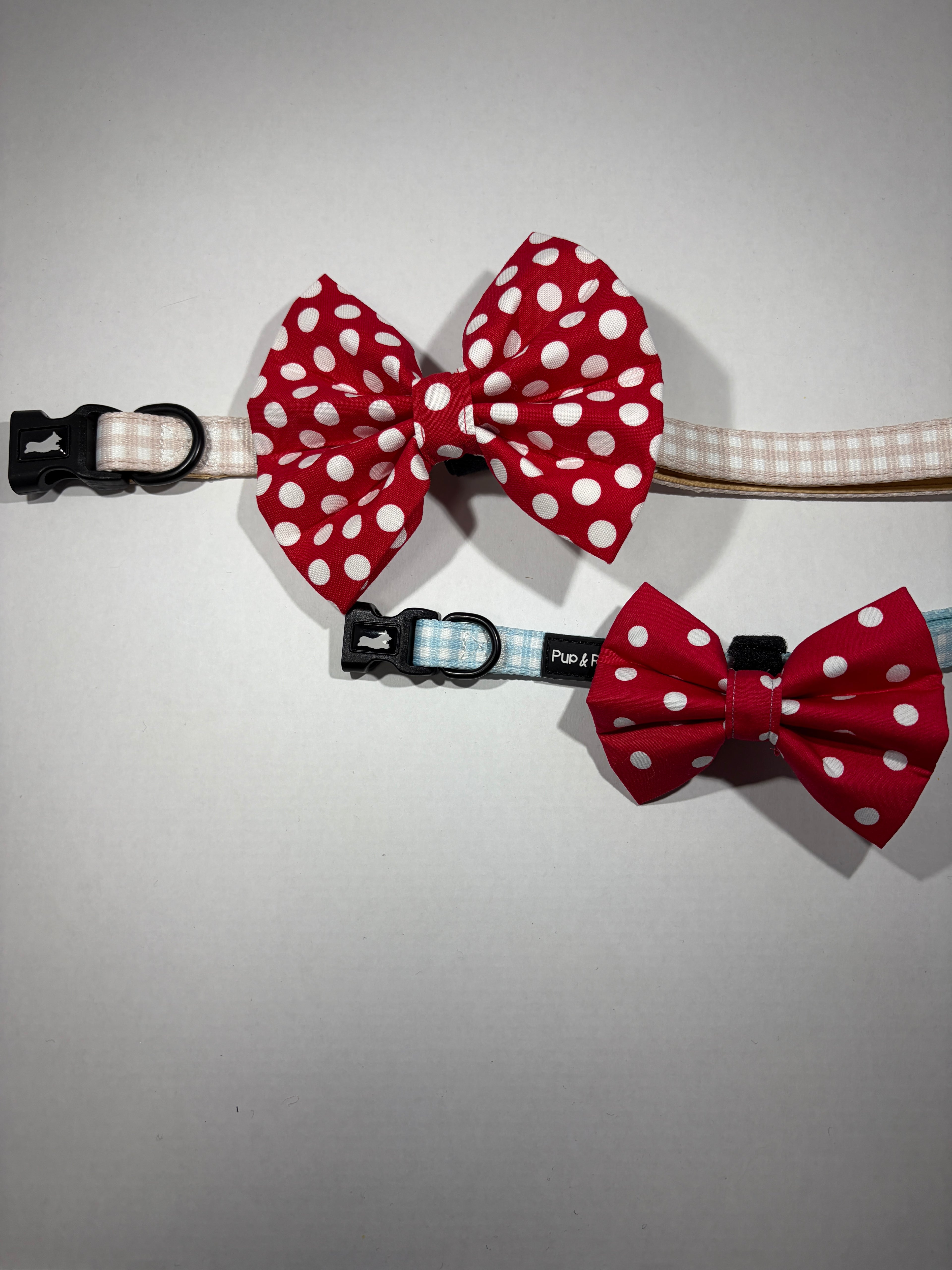 Red Polka Dots Dog Bow
