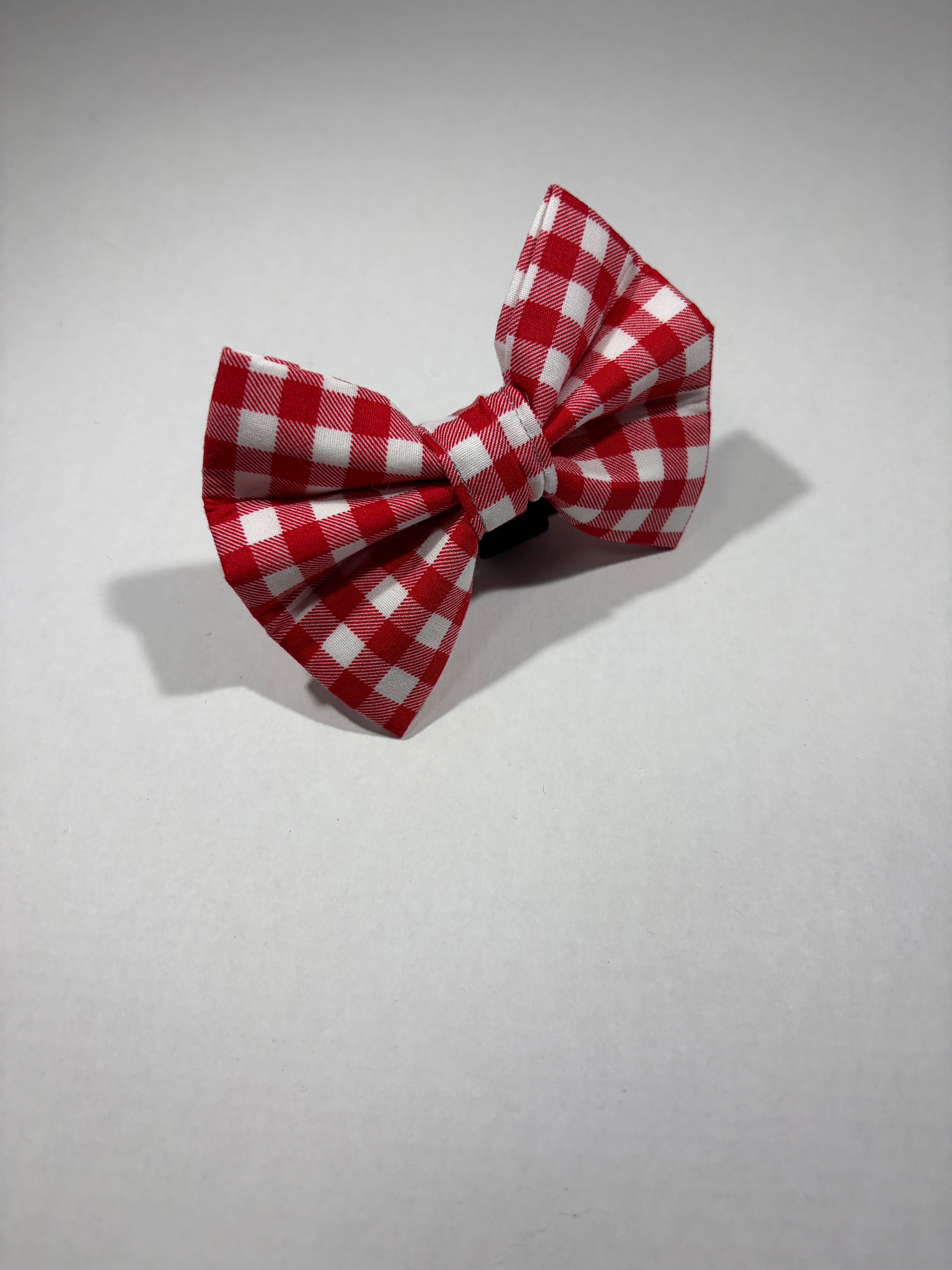 Red Gingham Dog Bow
