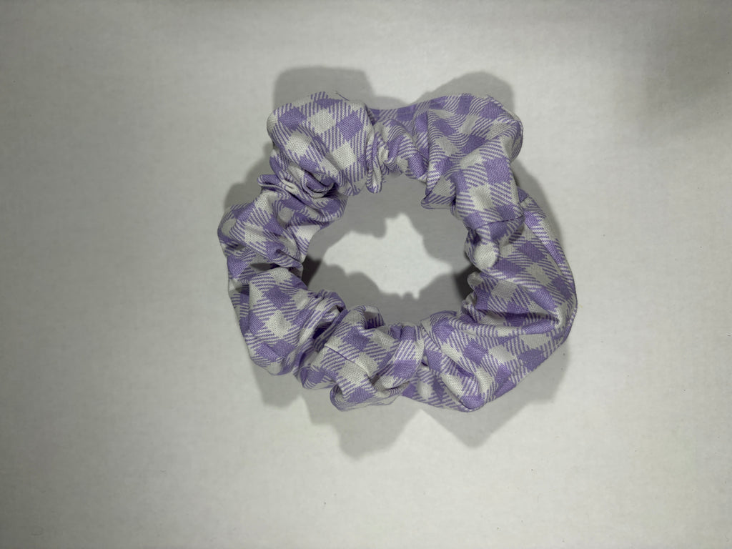 Purple Gingham Scrunchie
