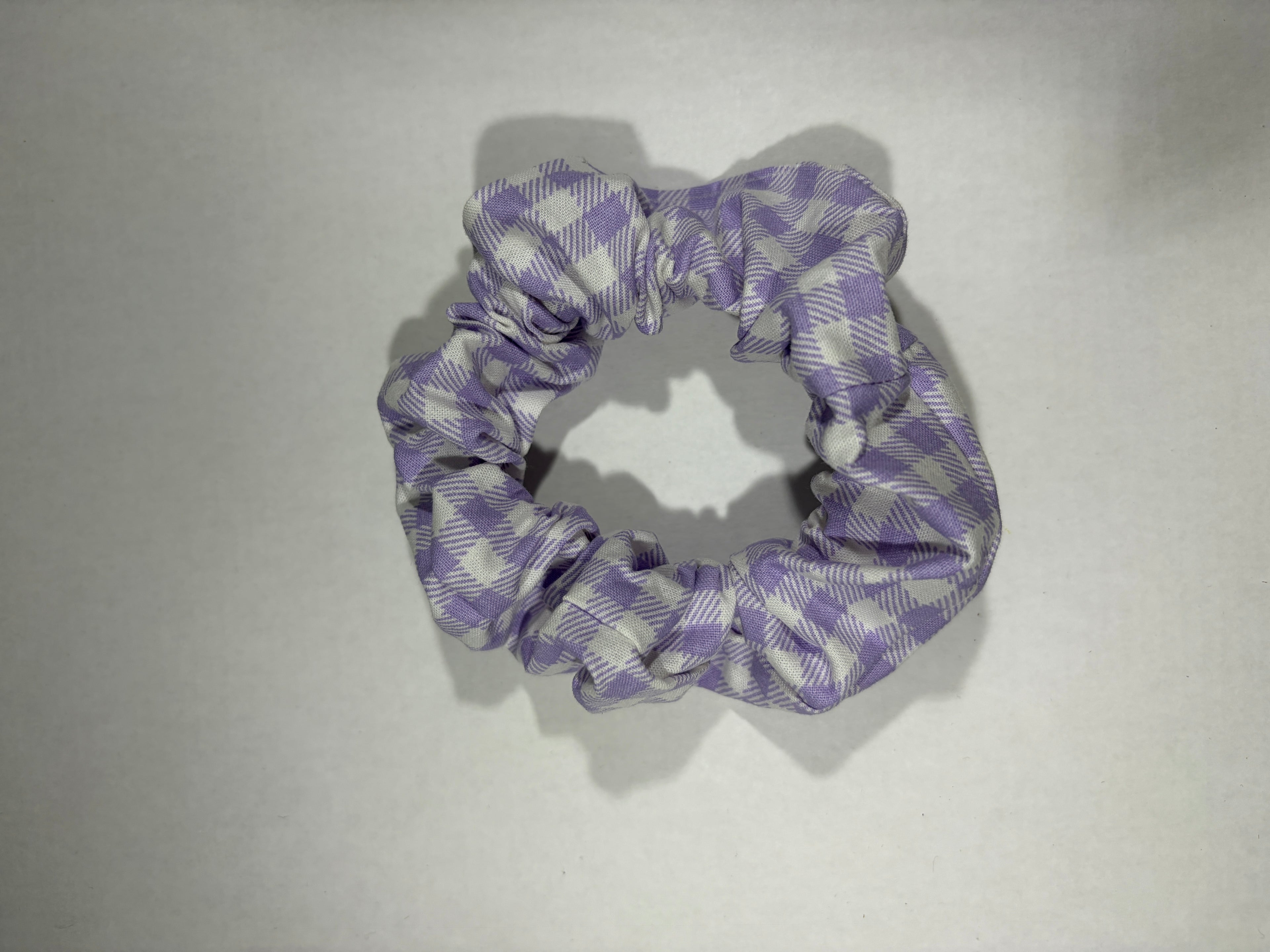 Purple Gingham Scrunchie