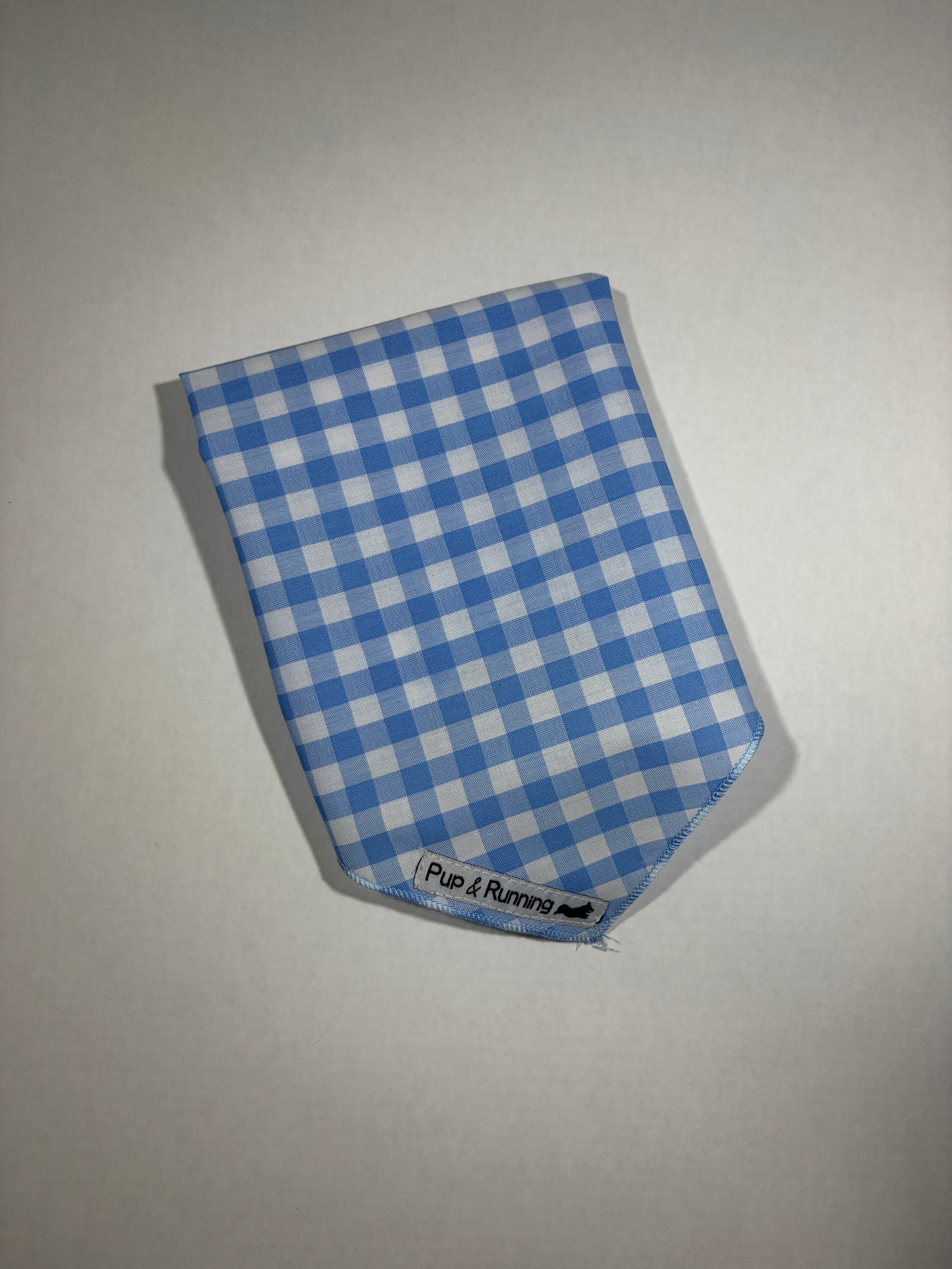 Blue Gingham Dog Bandana